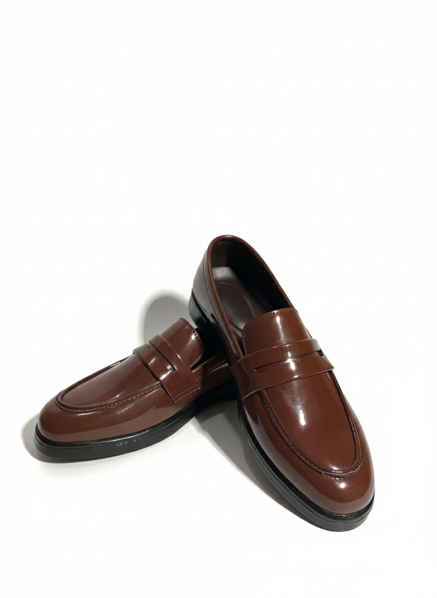 BROWN PATENT MEDICATED LOAFER