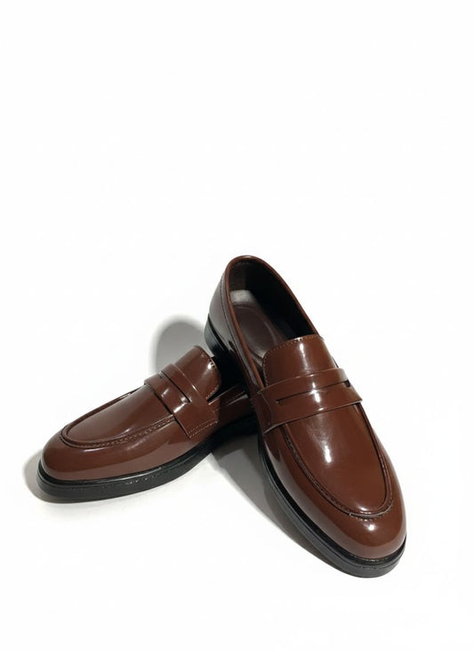BROWN PATENT MEDICATED LOAFER