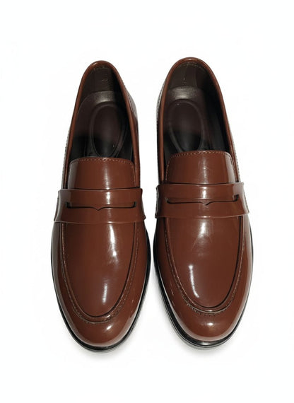BROWN PATENT MEDICATED LOAFER